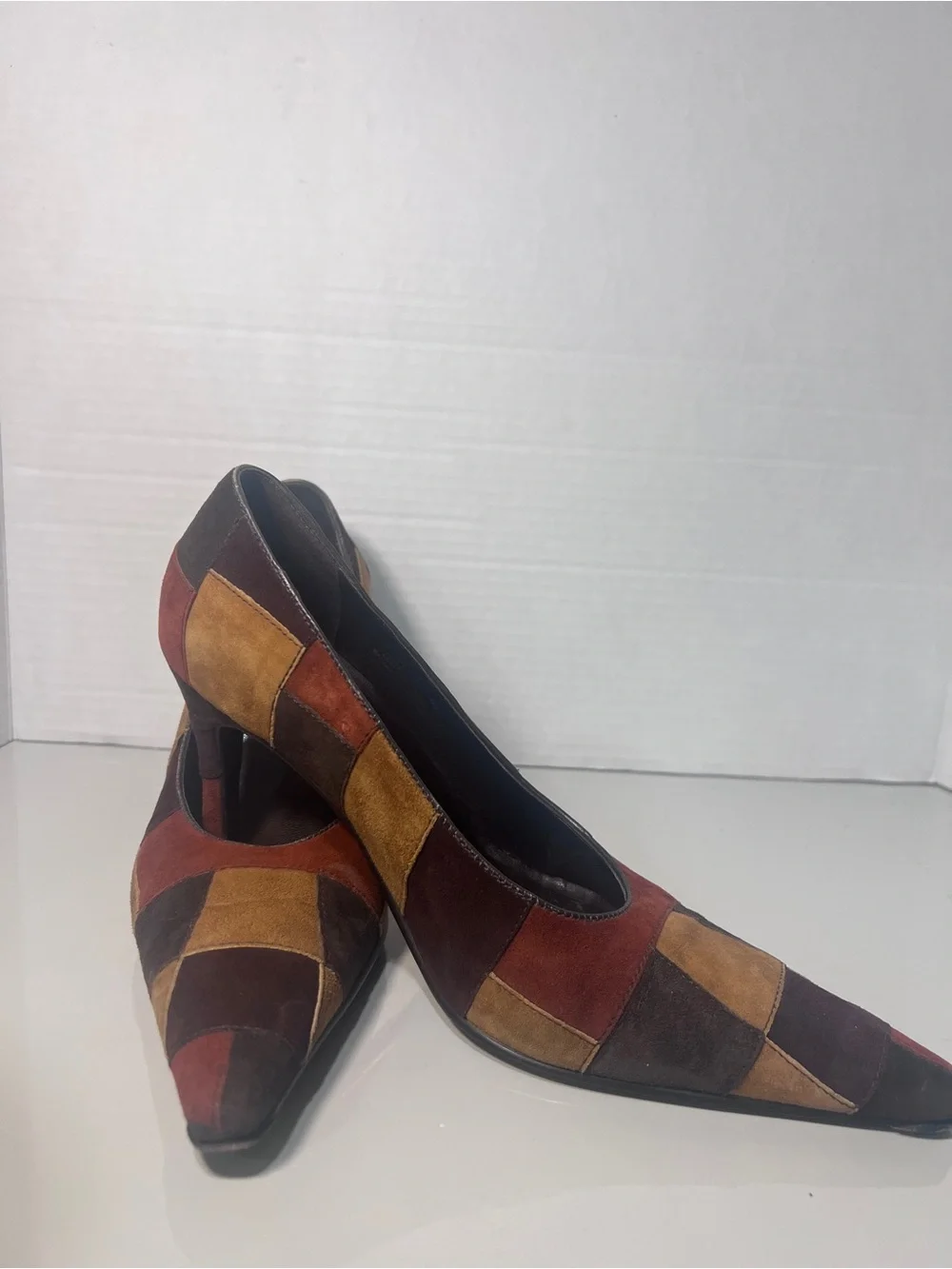 Carlos by Carlos Santana Women’s 8M Patchwork Suede Leather Pumps Heels Brazil